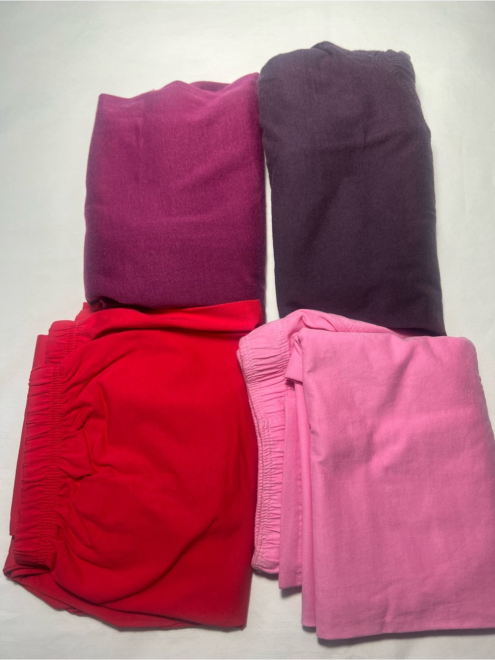 Kids Cotton Blend Bottoms Pack - Pink, Red, Plum, Lavender